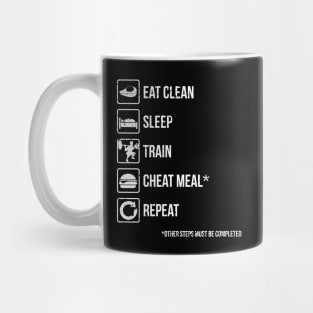 Eat Clean, Sleep, Train, Cheat Meal, Repeat Mug